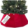 DECO EXPRESS Gonna Albero di Natale, Velluto Copri Base Albero Diverte, Divertimento Collar per Decorazioni Natalizie per Xmas Festa 38x25 cm (Rosso Velluto, Top 38cm/Base 65cm)