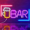 GOMETY Cartello neon, LED Bar Neon Sign, USB o batteria 3-AA, luce blu per bar, decorazione da parete