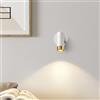 KRIPINC Vintage Industriale Orientabile Luce Lettura, E27 5W LED Regolabile Applique Parete Interno con Interruttore, Faretto da Parete per Soggiorno, Camera da Letto, Comodino (Bianco)