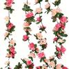 VPB 2 Pezzi 250cm Doppio Colore Ghirlanda Fiori Finti,Ghirlanda di Rose Artificiali,Fiori Finti per Decorazioni,per Interni Matrimonio all'aperto Festa del Ringraziamento Cena Camino.