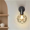 Aulaiyi Faretti da soffitto, Plafoniera a LED a 1 luce, Plafoniera per interni con attacco E14, Plafoniere con base rotonda, Faretto a LED da soffitto girevole a 350°, Nero (Senza lampadine)