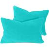 npluseins Set da 2 federe in morbido pile color corallo (2 pezzi) 1257.1667, 40 x 60 cm, turchese