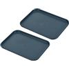 PATIKIL 9x7 Fast Food Vassoio 2 Pacco PP Plastica Riutilizzabile Multiuso Antiscivolo Rettangolo Vassoio Servizio per Caffetteria Ristorante Casa Cucina Scuro Blu