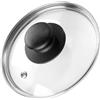 Vilde Coperchio in vetro con anello in acciaio inox per pentola e padella, diametro (14 cm), 12, 14, 16, 18, 20, 22, 24, 26, 28, 30, 32 cm, vetro resistente al calore a 200 °C, coperchio universale