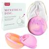 KBIBCK Set di dischi mestruali, disco mestruale con 2 dischi periodici taglia S+L e tasche portaoggetti, coppetta mestruale riutilizzabile in silicone per donne attive sport, nuoto (S+L)