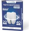 ActiveVibe Strisce sbiancanti per denti, 20 trattamenti, formula avanzata senza perossido, sbiancamento dei denti senza alcun danno, sicure per lo smalto, delicate sui denti sensibili, risultato rapido