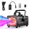 MAMIZO 500W Fumo Halloween, con 13 Colori e 9 Luci LED, Macchina del Fumo con Decorazione a Zucca, Telecomando Wireless, Funzione Automatica Spray, Macchina per Nebbia per Halloween, Natale e feste