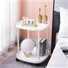 XIAOZHUANGXIONG Tavolino con Ruote, Tavolino A 2 Livelli, Salotto Multifunzione Tavolo, Tavolino da Caffè Mobile, Comodino per Spazio Piccolo, Struttura Stabile, Salvaspazio (Color : White)