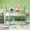 ZHFASDS Letto A Castello Per Bambini 140x200, Letto Per Famiglie, Con Scaletta, Design Soppalcato, Struttura In Legno Massello Per A Castello (Grigio, 140 * 200cm)