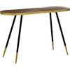 Beliani Tavolo consolle moderno rotondo tripode in MDF Soggiorno effetto legno di frassino scuro Base oro 120 x 41 cm