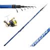 pescasubito Kit Canna Bolognese Agon 5m + Mulinello 1000 + Filo Carbonio 5 Metri Pesca Mare