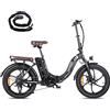 Fafrees Bici Elettrica Pieghevole Donna Uomo, 36V 18Ah Bicicletta Elettrica 120-150KM Pedalata Assistita MTB, 3.0 Fat Bike Ebike da Città, 250W 7 Velocità, F20 Pro Upgrade Nero