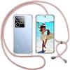 ISOI Cover con Cordino per Realme GT7 5G/Realme 7T 5G, Custodia Trasparente con Collana Tracolla Laccio Collo Ultra Sottile Morbido TPU Silicone Antiurto AntiGraffio Case, Rosa