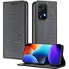 XINYEXIN Custodia per Honor 200 Lite, Cover a Libro in Pelle PU con Blocco RFID, Slot per Carte, Supporto, Protezione Completa Antiurto - Nero