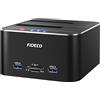 FIDECO Docking station per hard disk, USB 3.0 in alluminio Stazioni per hard disk da 2,5/3,5 SATA HDD SSD, lettore di schede TF e SD, supporto clone offline