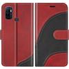 BoxTii Cover per Oppo A32 / A53S / A53 2020 / A33 2020 - Custodia a portafoglio in pelle PU, protezione magnetica per Oppo A32 / A53S / A53 2020 / A33 2020, colore: Rosso