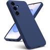 Oududianzi - Cover per Samsung Galaxy S25 FE 5G, Custodia Silicone Liquido, Interno in Microfibra Morbida, Protezione Antiurto Resistente - Blu Notte