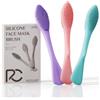 Rena Chris Spazzola per la pulizia del viso in silicone, applicatore 3 in 1 per maschera facciale e spazzola per la pulizia dei pori, confezione da 3 pennelli a doppia estremità per esfoliare