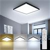OTREN Plafoniera LED Soffitto Dimmerabile, 3000K-6500K Lampada da Soffitto con Telecomando, IP44 Impermeabile Luce per Bagno Camera da Letto Soggiorno Corridoio Ufficio, 30CM