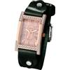 Silverora Orologi da donna in pelle Diamante: Steampunk Rettangolare Diamante Bracciale Analogico al Quarzo Orologi da donna con Quadrante Romano Lucido Zircone Orologio da polso con cinturino in