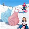 KEGECOL Scivolo da neve con maniglia, 50 x 35 cm, per bambini, tipo di conchiglia, per linee lisce, facile da scivolare, extra stabile, in plastica, per amici di famiglia (rosso)