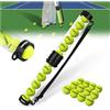 BOOSTEADY Raccoglitore Palline da Tennis Pratico con 12 Palline, Tubo Raccolta Rapida & Facile Riposo con Cinturino Regolabile