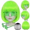BEKIDER Parrucca Bob Verde Neon Parrucca Corta Colorata