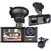 Xinhuju Dashcam Front Camera - Cam anteriore per interni veicolo, Pratica telecamera di guida wireless, 1080p, Touch, Wi-Fi, IPS LCD