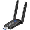 Louttary Scheda di Rete Wireless 1300Mbps Adattatore WiFi USB 2.4G 5G Dual Band WiFi USB 3.0 Antenna Ethernet Dongle per PC Laptop