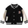 Generico Giacca Baseball Ragazza Ampia Giacche da Baseball Stile Varsity Cappotto College con Lettera Ricamo Giubbotto Manche Lunghe con Bottoni Outwear Autunno Casual Moda per Bambine e (Black, 10-12 Years)