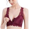 MIDILI Reggiseno Post-operatorio con Cerniera Frontale e Tasche per Protesi Mammarie, Bralette in Pizzo Senza Fili da Donna (Color: Red, Size: XXXXL/XXXX-Large)