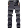 TDEOK Pantaloni da trekking da uomo, imbottiti, impermeabili, softshell di alta qualità, antivento, traspiranti, da lavoro, invernali, da trekking, con fodera termica, grigio scuro, M