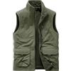 ZDJSWJ Gilet Sherpa foderato in Lana da Uomo Giacca da Viaggio all'aperto Calda con cerniera Gilet in Pile Inverno, verde, XL