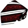 LORENZO CANA - lusso cravatta cravatte in tessuto jacquard, italiano fatto a mano 100% seta cravatta - rosso nero modello a strisce - 84214