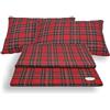 SpazioTessile Completo Letto Set Lenzuola Federe Fantasia Scozzese Kilt Rosso 100% Cotone (Francese 140x200)