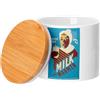 Fabulous Barattolo in ceramica con coperchio in bambù - Vintage Milk Energy Food Health Latte - 473 ml (16 once) - Barattolo
