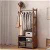 BEARQUN Appendiabiti da Terra con Ganci - Appendiabiti in bambù - Scarpiera - Robusto Attaccapanni - Design Moderno Industriale - per Corridoio, Soggiorno, Camera da Letto - 50/70/80/100CM