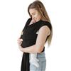 RYLOOBABY Fascia portabebè di prima qualità per neonati e bambini, testata per la sicurezza, copertura per allattamento, morbida ed elastica, taglia unica, colori neutri (nero)