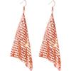 Suyi Orecchini da donna alla moda in rete metallica con paillettes a rete con nappe a goccia lunga