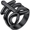 PROSTEEL Anelli Neri Donna Uomo Misura 20 Croce Contro Levitano Anello in Acciaio Uomo Anello da Uomo Nero con Confezione Regalo