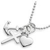 fish Collana Per Bambini Con Pendente Fede Amore Speranza In Argento Puro