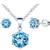 MICSAVI Collana e Orecchini Set di Gioielli da Donna Ciondolo Zirconia cubica con Catenina in Argento Sterling 925