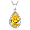 VONSSY Collana con ciondolo in pietra preziosa a forma di pera ovale a goccia | Cristalli Rubino Smeraldo Zaffiro Collana Birthstone