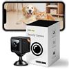 Ulisem Telecamera Spion,Mini telecamera di sorveglianza WiFi 1080P interna/esterna, micro fotocamera Bluetooth con visione notturna, rilevamento di movimento, registrazione a distanza(2,4 GHz)