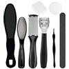 YNR Kit professionale per pedicure, include 8 raspe per piedi, rimozione calli e pelle morta, in acciaio inox, tagliaunghie dei piedi, kit per la cura dei piedi, per donne e uomini, salone o casa (nero)