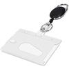 kwmobile Porta Badge Singolo con Portachiavi Yoyo - Portachiave Estensibile con Moschettone Cordoncino - Porta Cartellino Badge ID Documenti - Nero