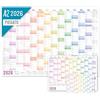 Häfft® calendario da parete 2026 A2 in italiano Arcobaleno | (42 x 59,4 cm) piegato, planner con festività di Italia + pianificatore extra A3 e A4