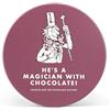 Half Moon Bay Sottobicchiere in grès porcellanato con scritta Magician with Chocolate - Charlie and The Chocolate Factory - marrone/bianco, 10,2 cm