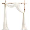 Floroom Tessuto drappeggiato per archi di nozze, 2 pannelli, 5,8 m, in chiffon, color avorio, drappeggi, drappeggi, cerimonia nuziale, ricevimento, decorazioni per festoni
