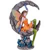 DRW Figura Fata seduta sulla Luna Verde e Arancione 27 cm